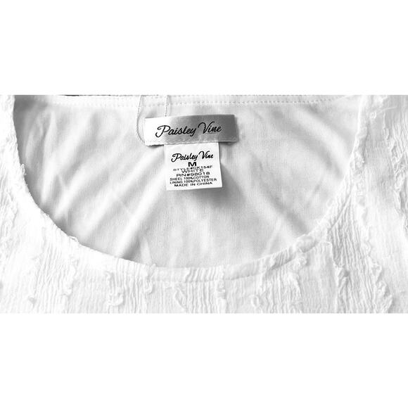 PAISLEY VINE BELL SLV RND NECK MIDI WAIST DRESS, WOMEN, M-WHITE/IVORY, LACE TRIM - Picture 2 of 12